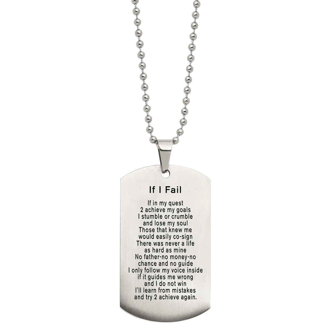 If I Fail Dog Tag Necklace - Image 2