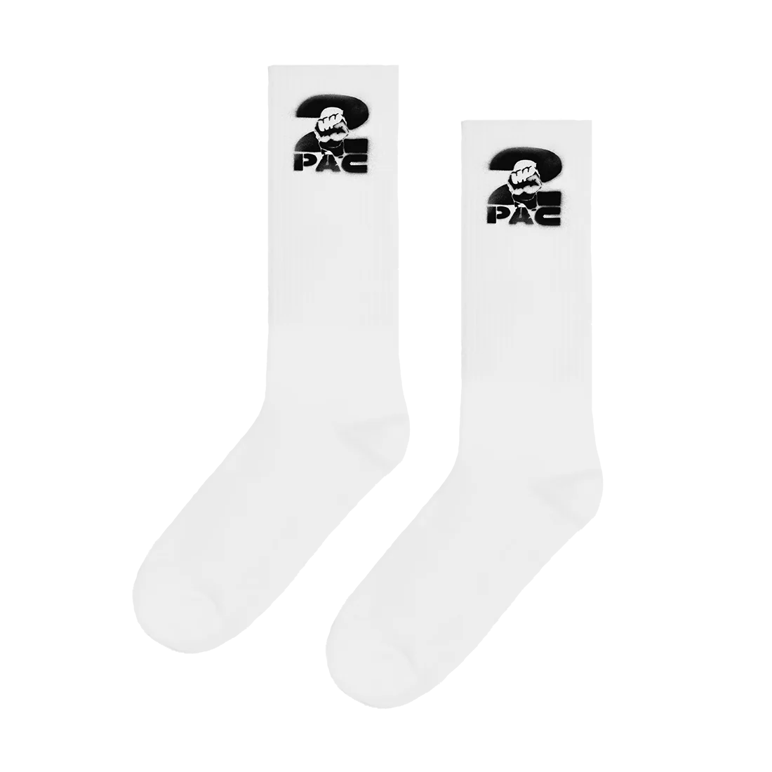 Stencil 2Pac Logo White Socks
