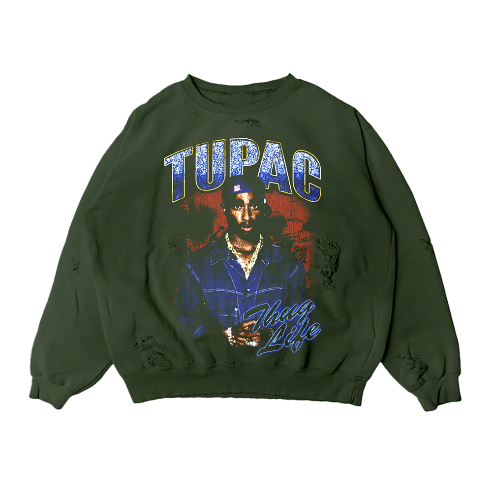 Thug Life Green Crewneck